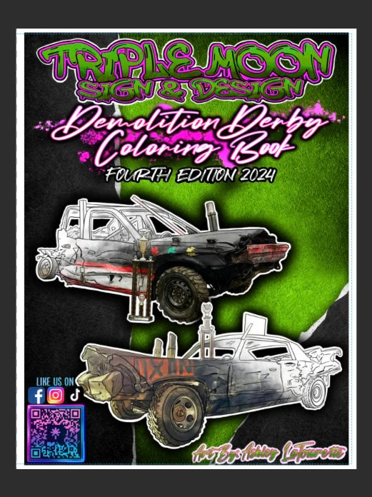 ALL THREE Demolition Derby coloring books