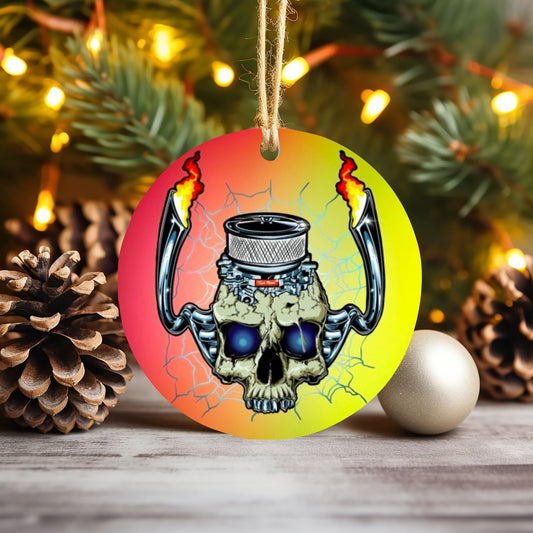 Stack Motor Head Skull Christmas Ornament