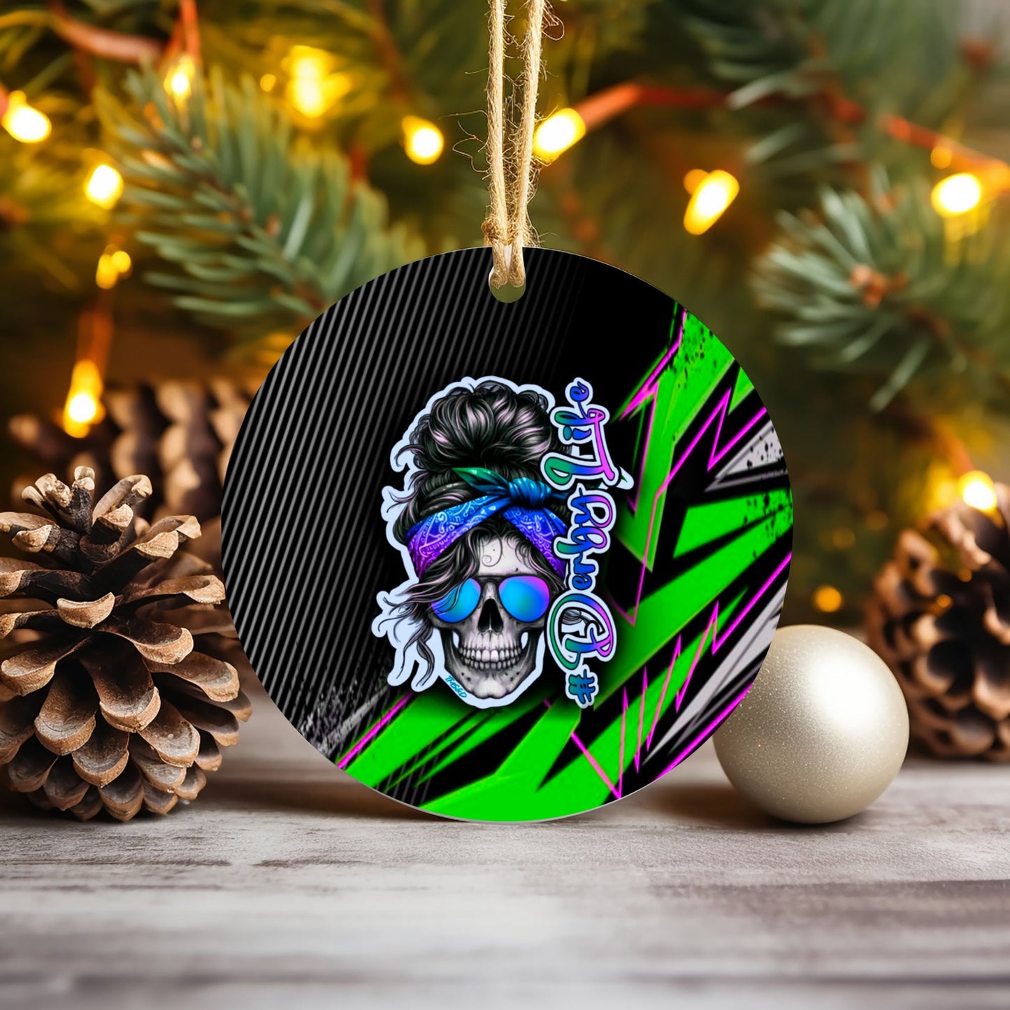 Purple Green #DERBYLIFE Christmas Ornament